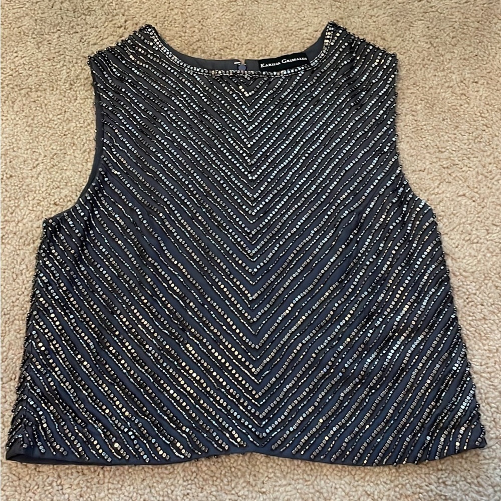 Karina Grimaldi Beaded Blouse in XS